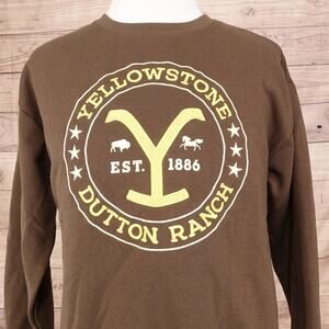 Yellowstone Dutton Ranch Sweatshirt Mens XL Brown Crewneck Western TV Show 1886